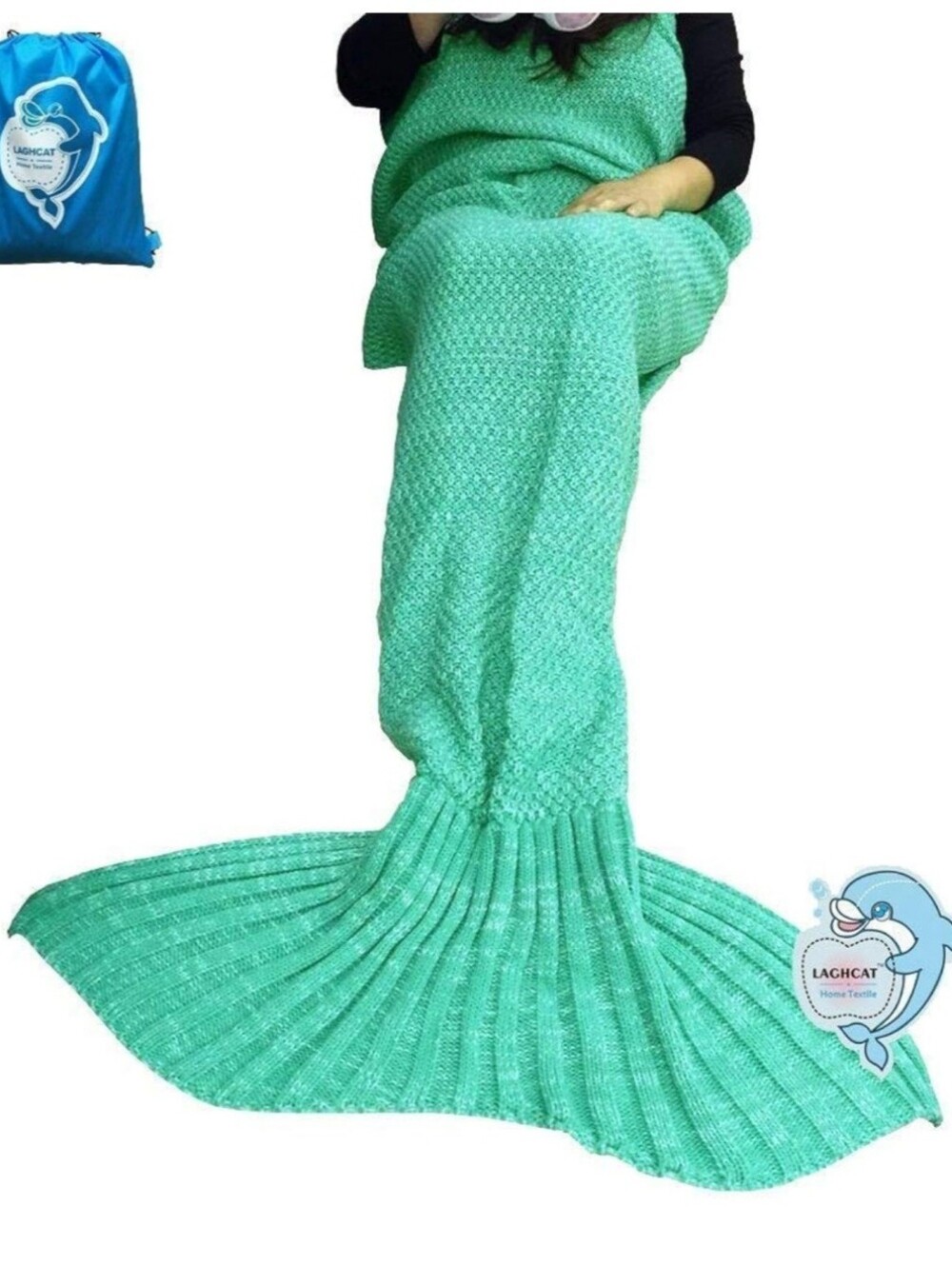 Mermaid Mint Green Tail Blanket Crochet Mermaid Blanket for Adult XL